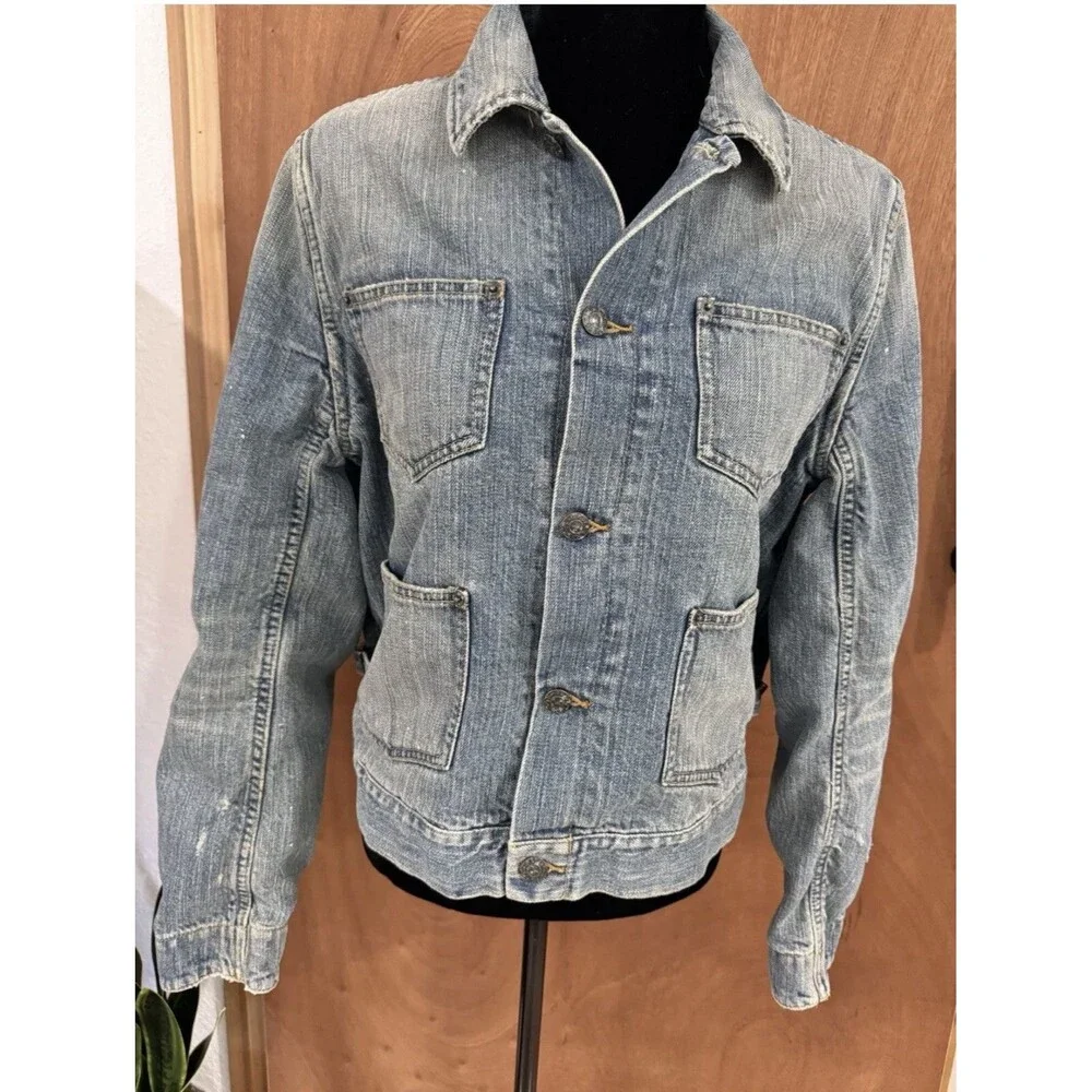 Vintage Ralph Lauren Denim Chore Coat 90’s Y2K Wmns Large Cabincore Cottagecore - Picture 6 of 16